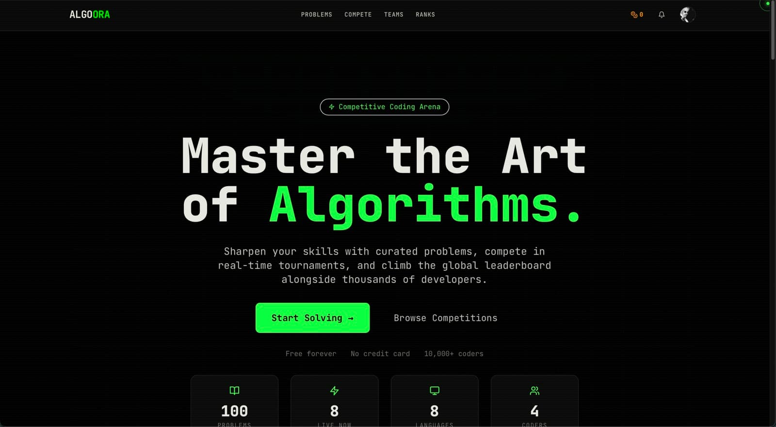 Screenshot of Algoora
